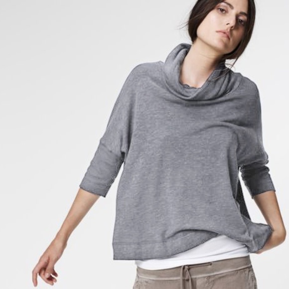 James Perse Boxy Cowl Funnel Neck 